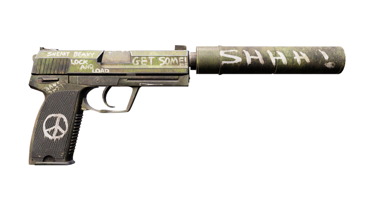 Back view of USP-S | Flashback