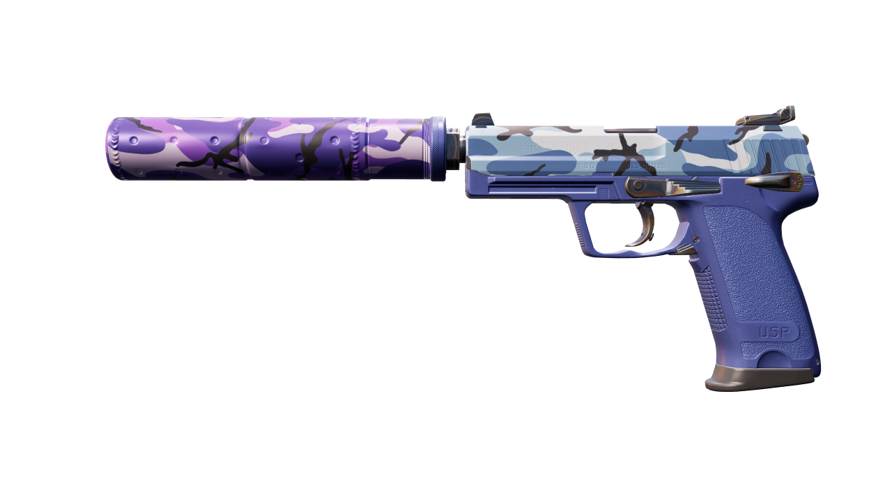 Front view of USP-S | Alpine Camo