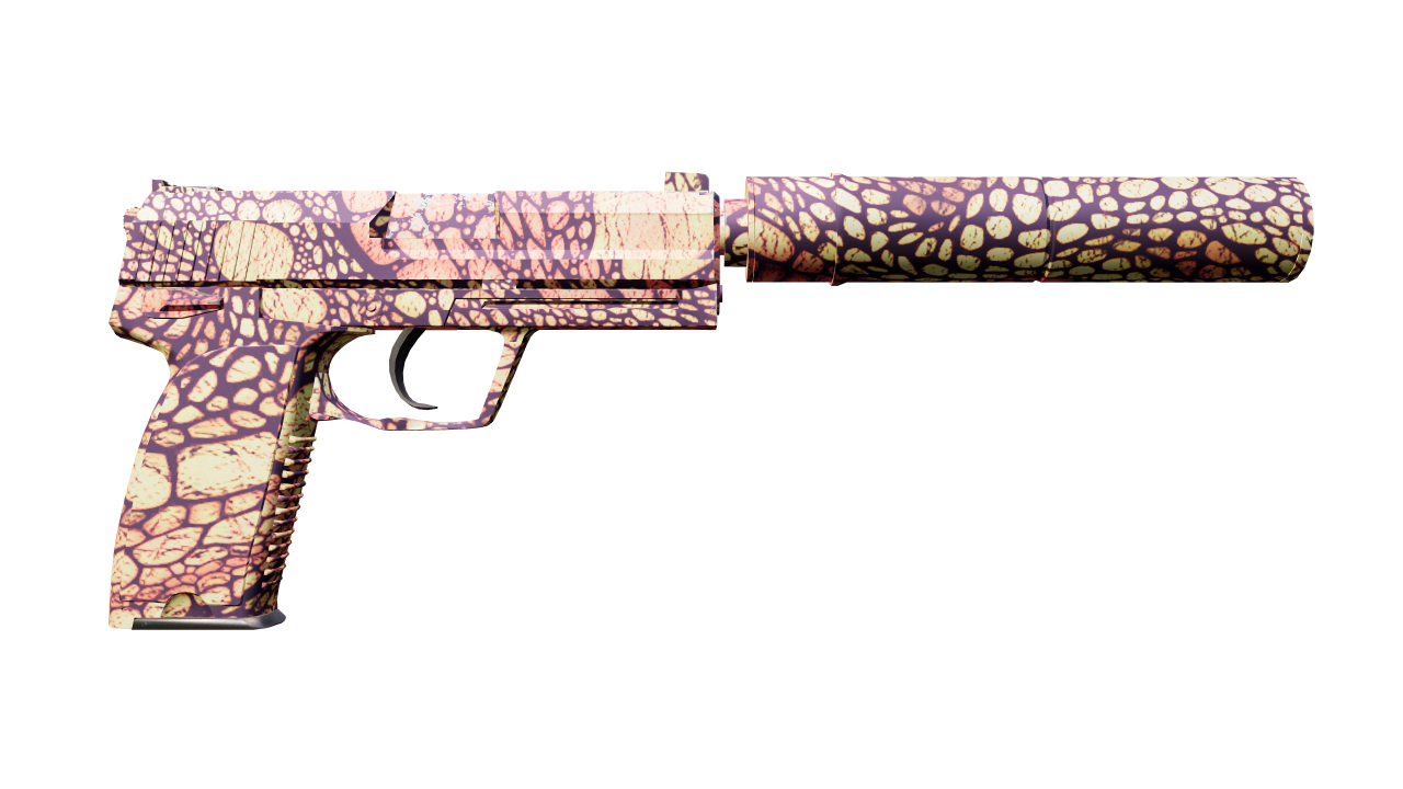 Back view of USP-S | Orange Anolis