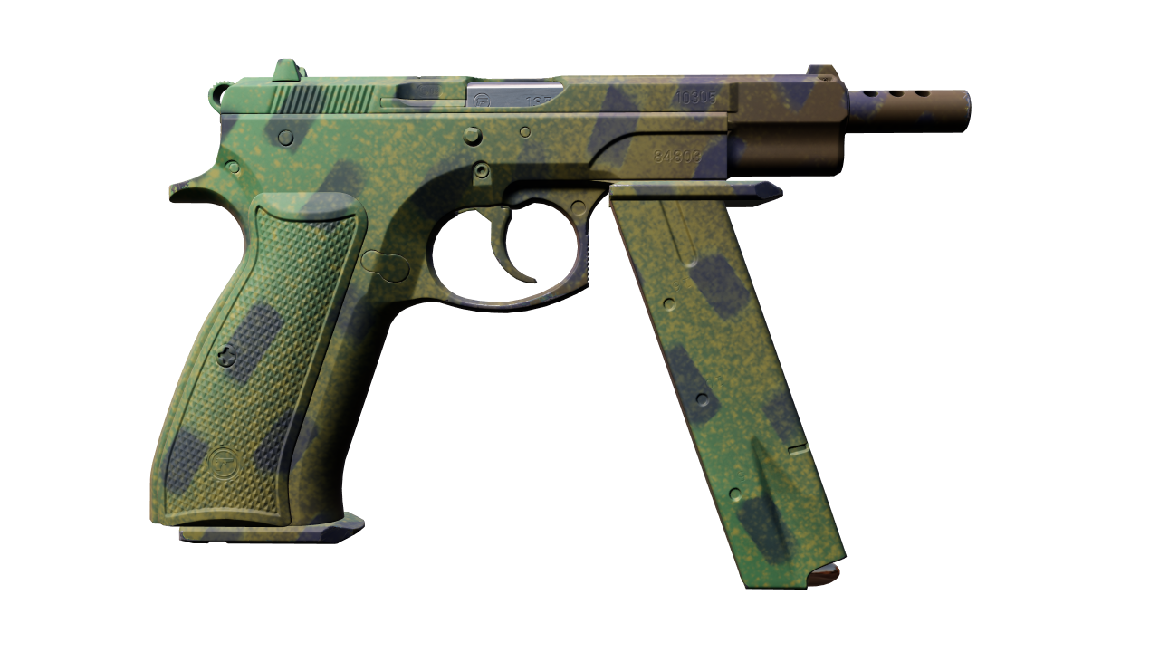 Back view of CZ75-Auto | Jungle Dashed