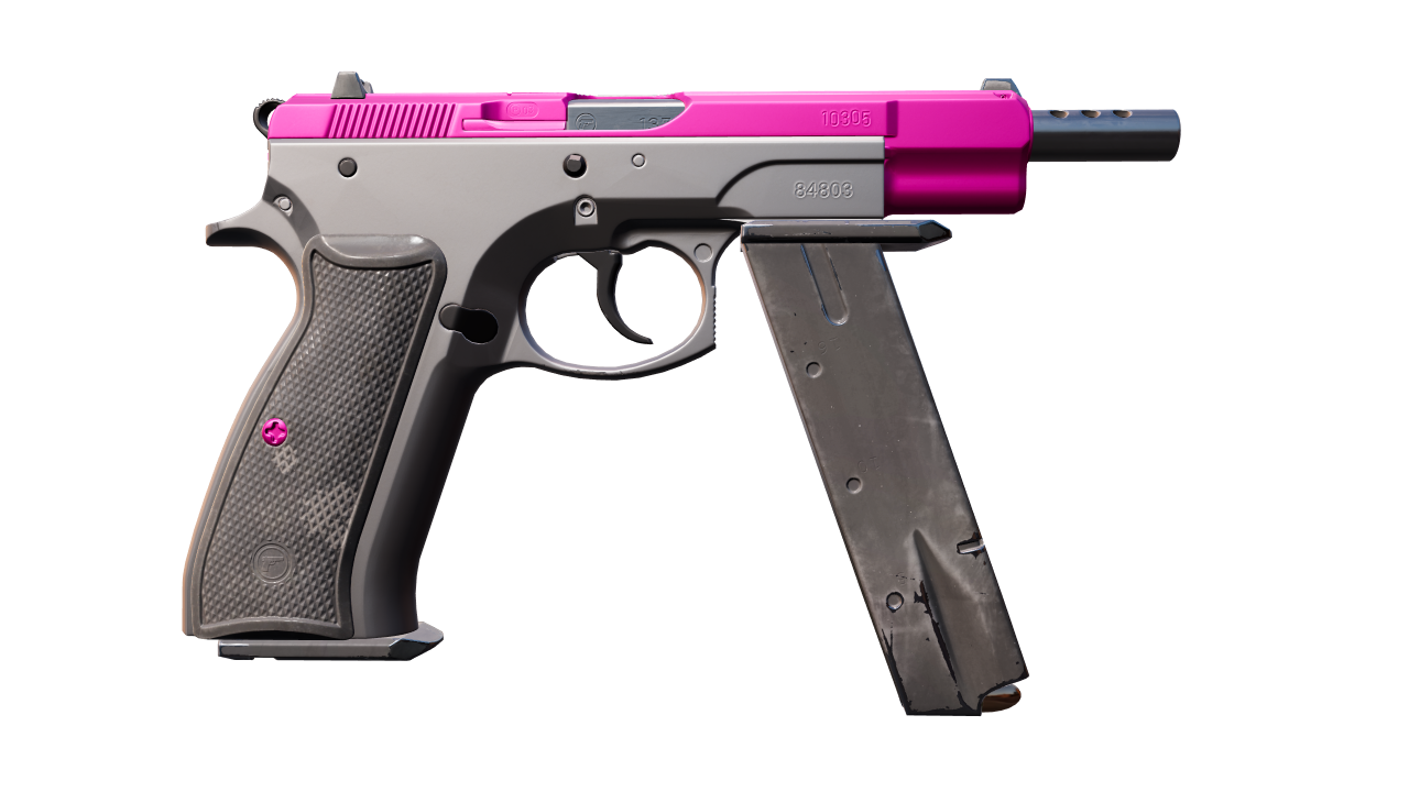 Back view of CZ75-Auto | The Fuschia Is Now