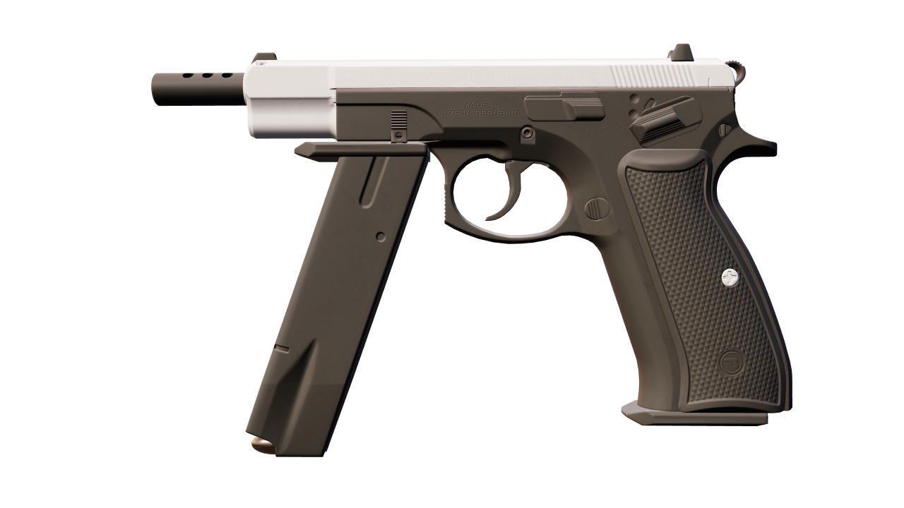 Front view of CZ75-Auto | Tuxedo