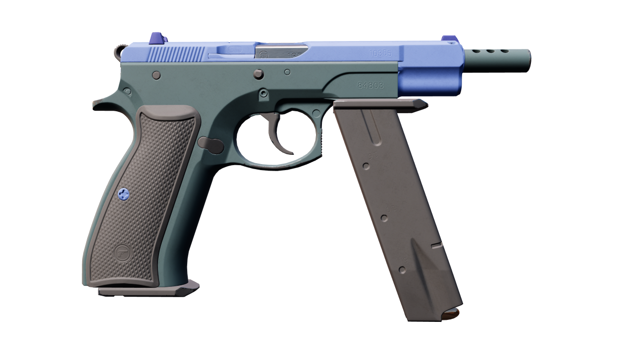 Back view of CZ75-Auto | Indigo