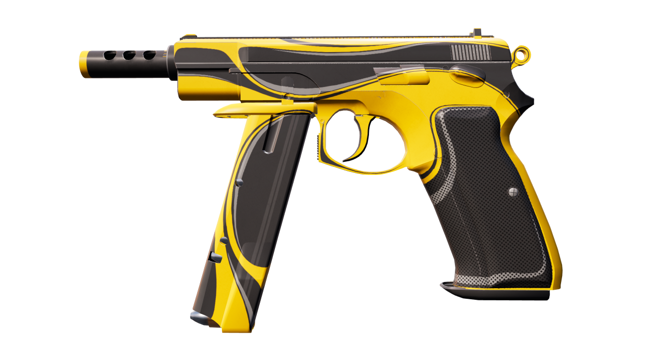 Front view of CZ75-Auto | Yellow Jacket