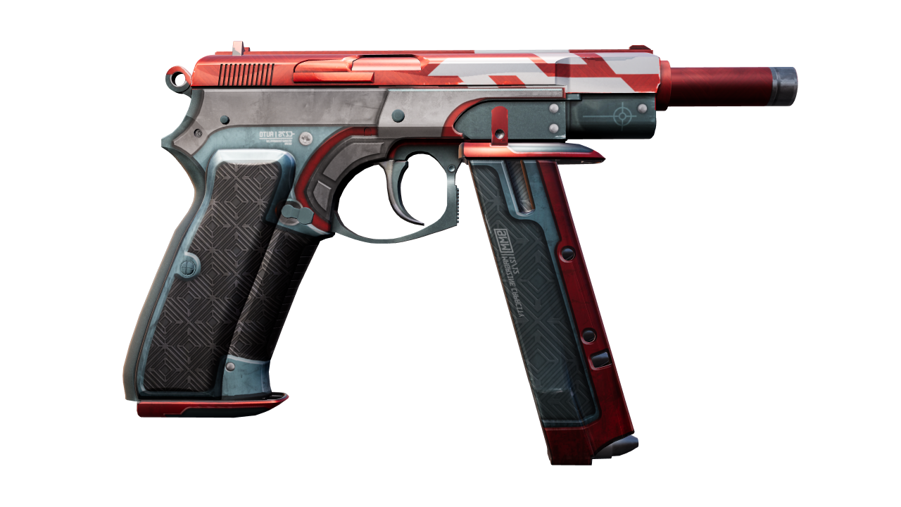 Back view of CZ75-Auto | Red Astor