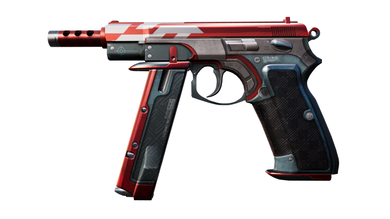 Front view of CZ75-Auto | Red Astor