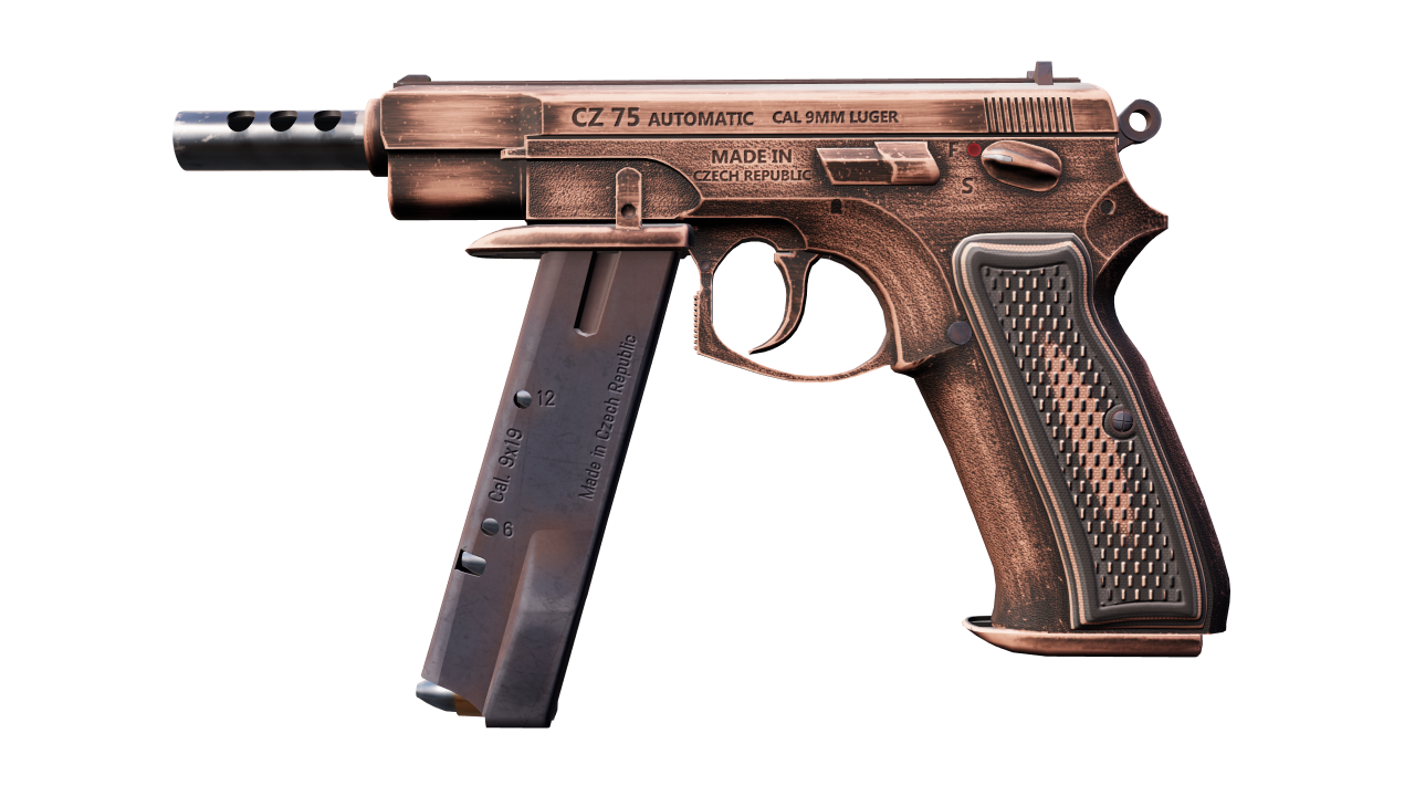 Front view of CZ75-Auto | Distressed