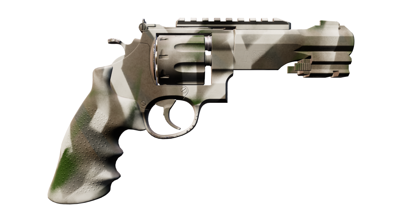 Back view of R8 Revolver | Bone Mask
