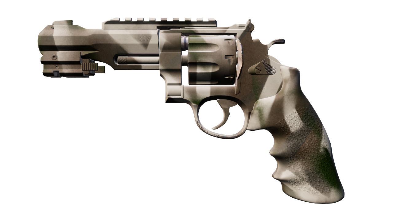 Front view of R8 Revolver | Bone Mask