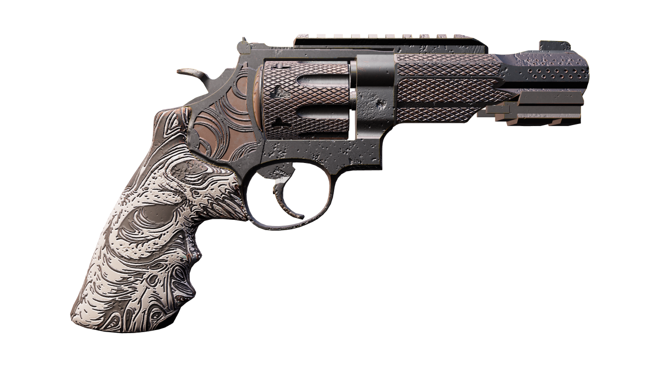 Back view of R8 Revolver | Bone Forged