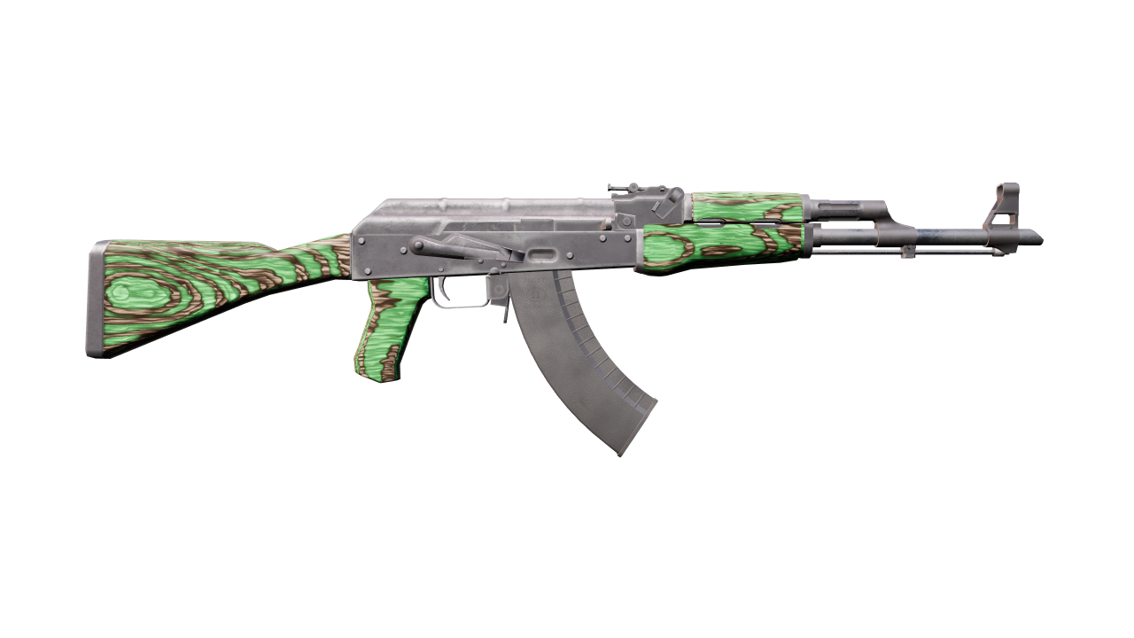 Back view of AK-47 | Green Laminate
