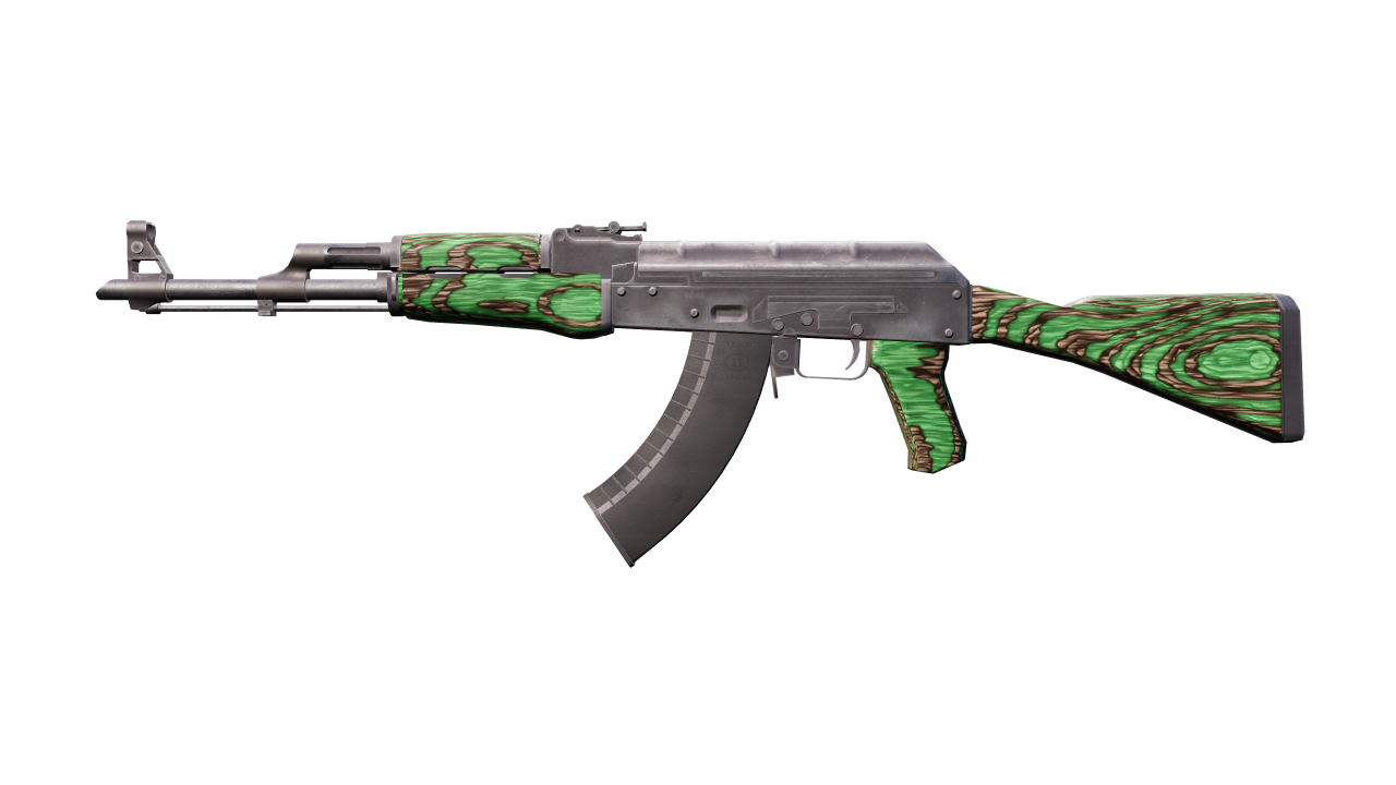 Front view of AK-47 | Green Laminate