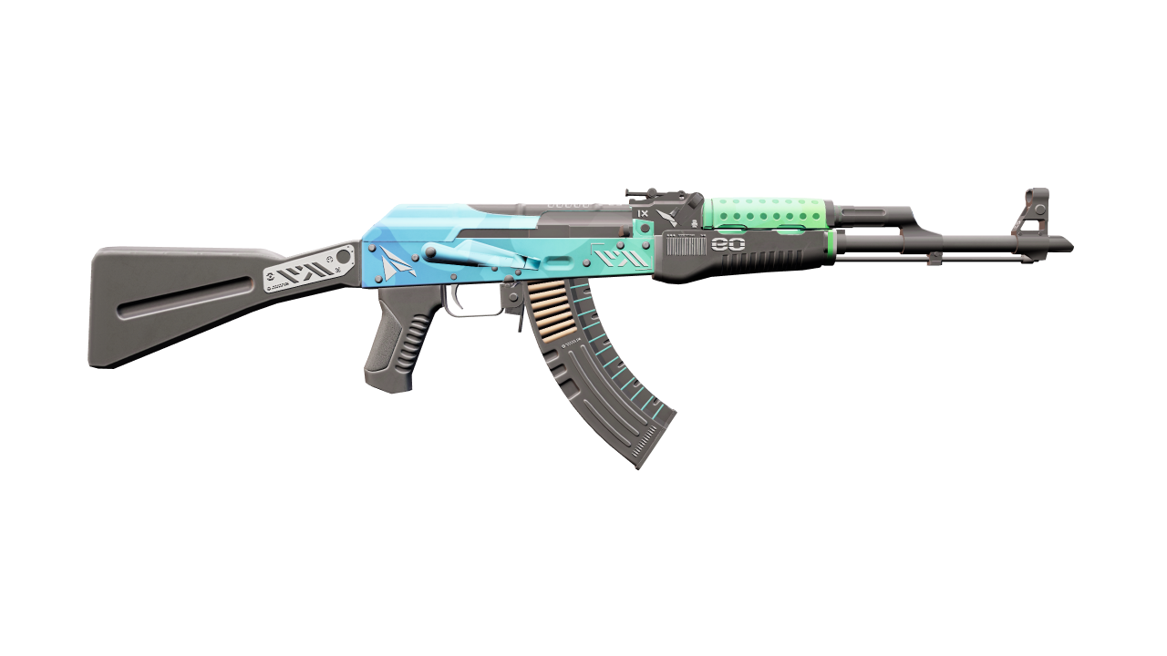 Back view of AK-47 | Ice Coaled