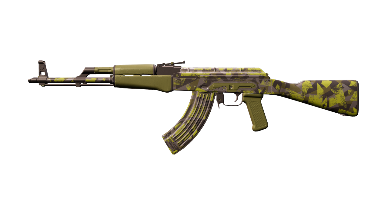 Front view of AK-47 | Olive Polycam