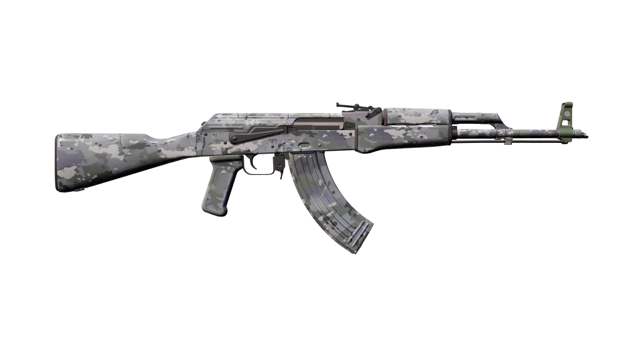 Back view of AK-47 | VariCamo Grey