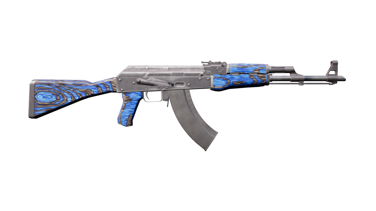 Back view of AK-47 | Blue Laminate
