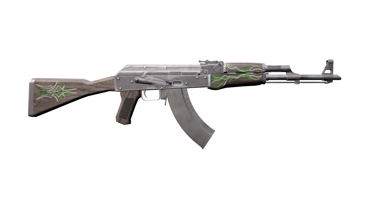 Back view of AK-47 | Pinstripe | Emerald