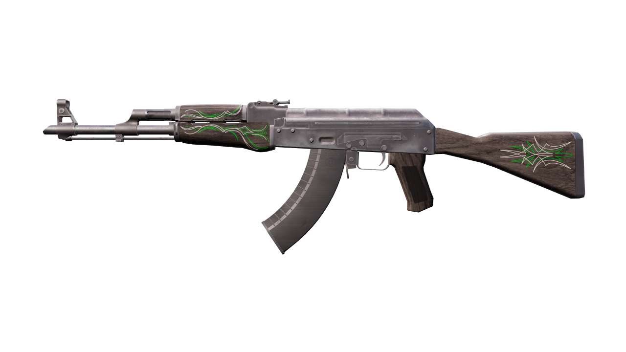 Front view of AK-47 | Pinstripe | Emerald