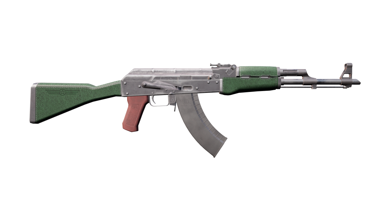 Back view of AK-47 | First Class