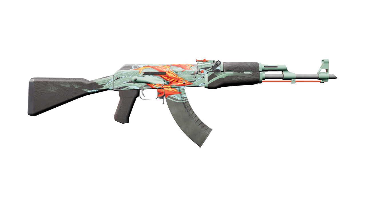 Back view of AK-47 | Aquamarine Revenge