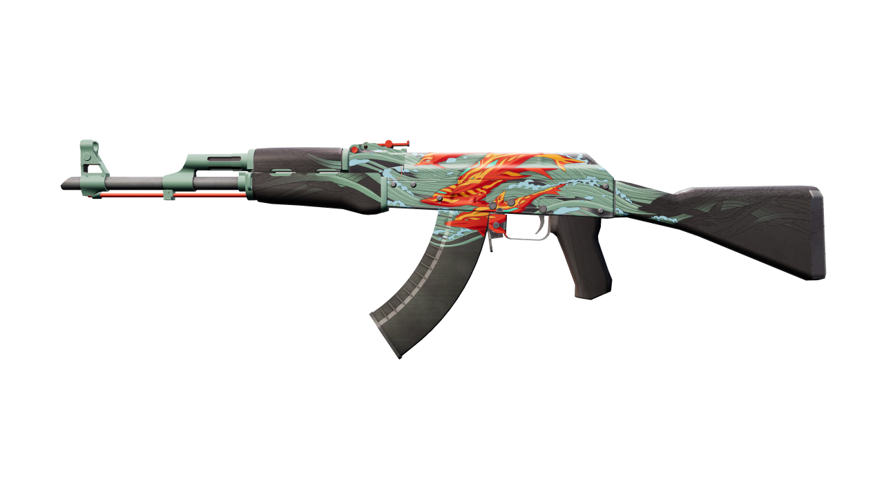 Front view of AK-47 | Aquamarine Revenge