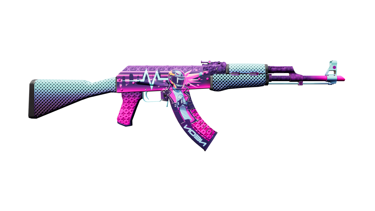 Back view of AK-47 | Neon Rider