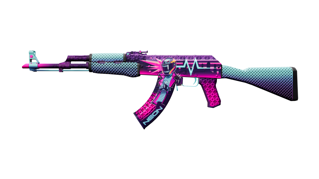 Front view of AK-47 | Neon Rider