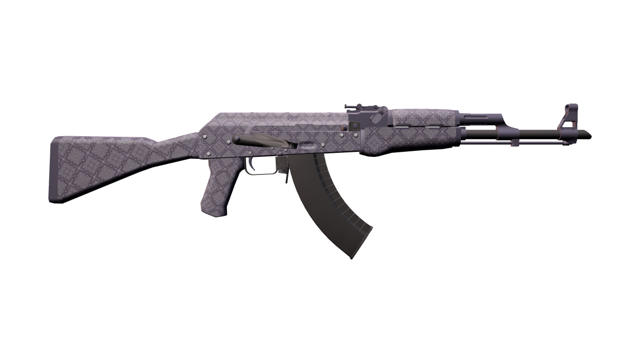 Back view of AK-47 | Baroque Purple