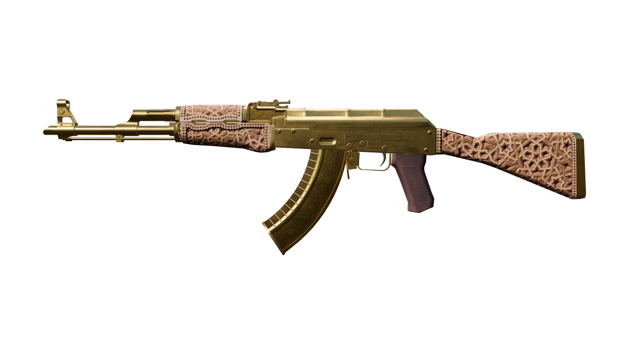 Front view of AK-47 | Gold Arabesque