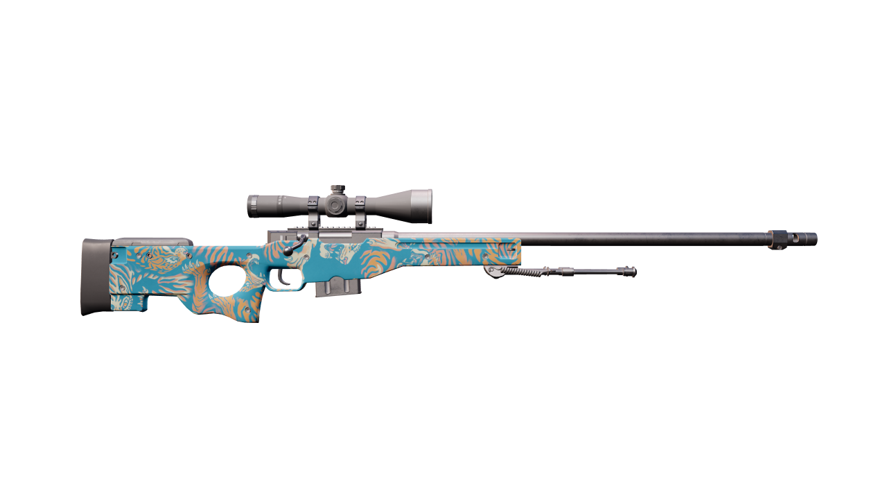 Back view of AWP | Silk Tiger